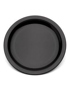 Plate Narrow Rim Black 17cm Polycarbonate