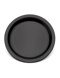 Plate Narrow Rim Black 23cm Polycarbonate