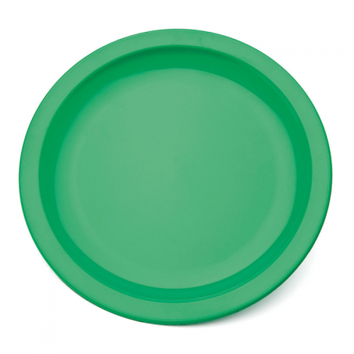 Plate Narrow Rim Green 23cm Polycarb