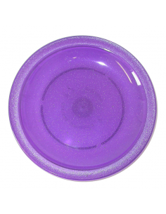 Plate Narrow Rim Purple Sparkle 23cm Polycarb