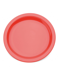 Plate Narrow Rim Red 23cm Polycarbonate