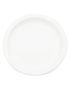 Plate Narrow Rim White 17cm Polycarbonate