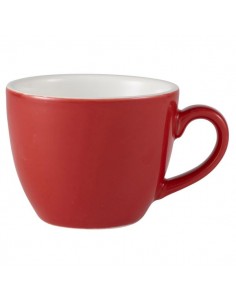 Royal Genware Bowl Shaped Cup 9cl Red - Pack of 6