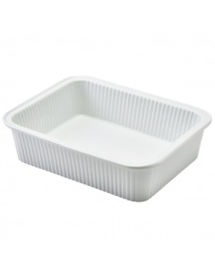 Royal Genware Fluted Rectangular Dish 20.5 x 16.5 x 5cm - Pack of 3