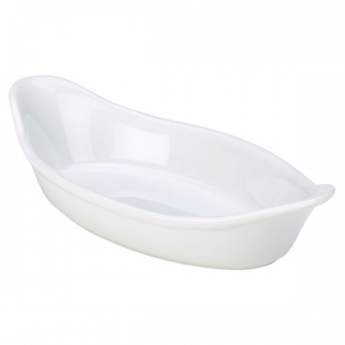 White Pack of 4 Genware NEV-B23B-W Royal Oval Eared Dish 28 cm 
