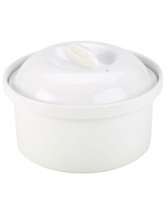 Royal Genware Round Casserole Dish 1.5L White - Quantity 4