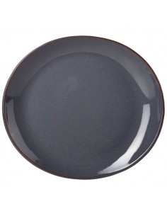 Rustic Blue Oval Plate 21x19cm - Quantity 12