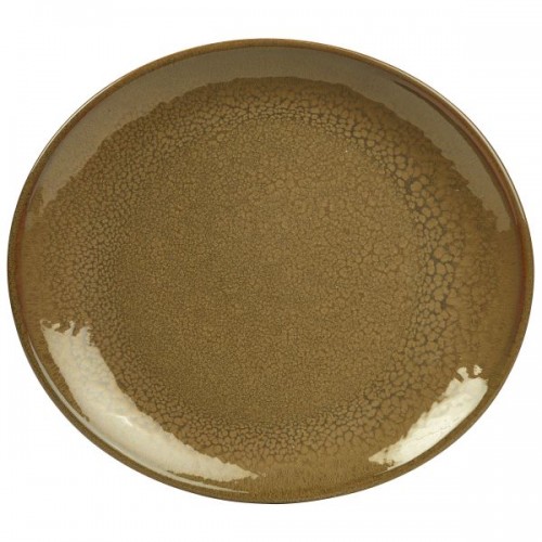 Rustic Brown Oval Plate 21x19cm - Quantity 12
