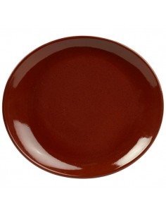 Rustic Red Oval Plate 21x19cm - Quantity 12