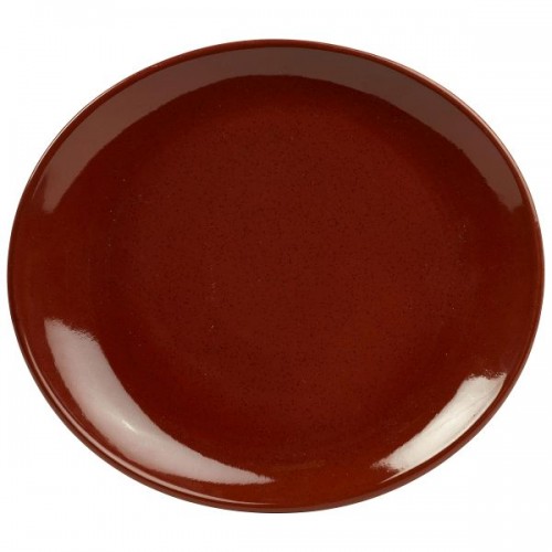 Rustic Red Oval Plate 21x19cm - Quantity 12