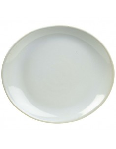 Rustic White Oval Plate 21x19cm - Quantity 12