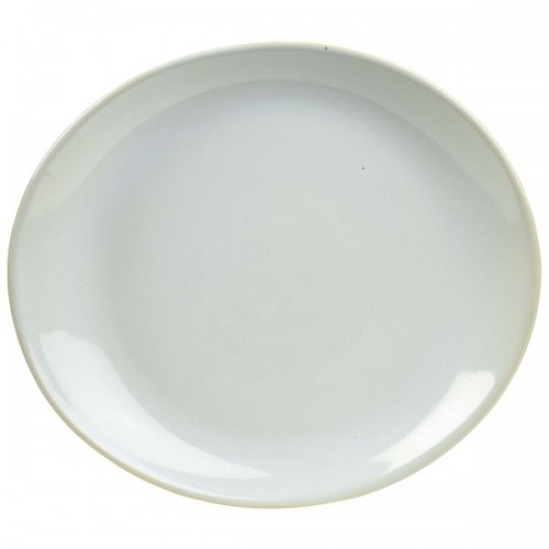 Rustic White Oval Plate 21x19cm - Quantity 12