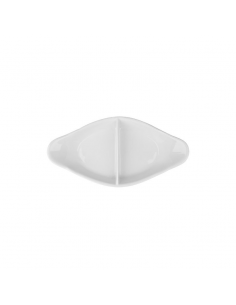 Superwhite White Oval Eared Dish Divided 28cm (Pack of 6)