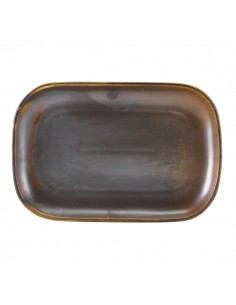 Terra Porcelain Rustic Copper Rectangular Plate 29 x 19.5cm - Pack of 6