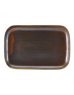Terra Porcelain Rustic Copper Rectangular Plate 34.5 x 23.5cm - Pack of 6