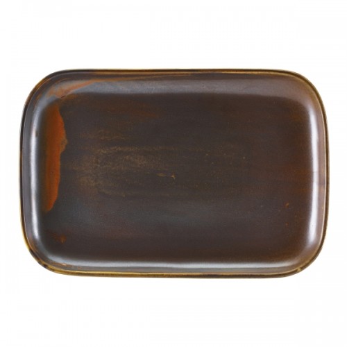 Terra Porcelain Rustic Copper Rectangular Plate 34.5 x 23.5cm - Pack of 6