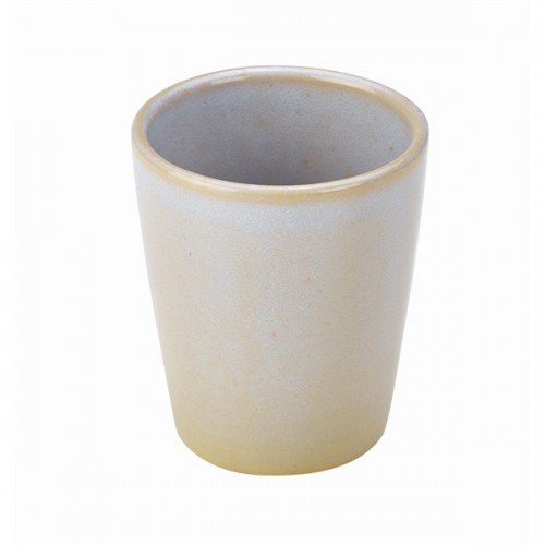 Terra Stoneware Rustic White Conical Cup 10cm - Pack of 12