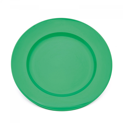 Wide Rimmed Emerald Green Polycarbonate Plate 24cm
