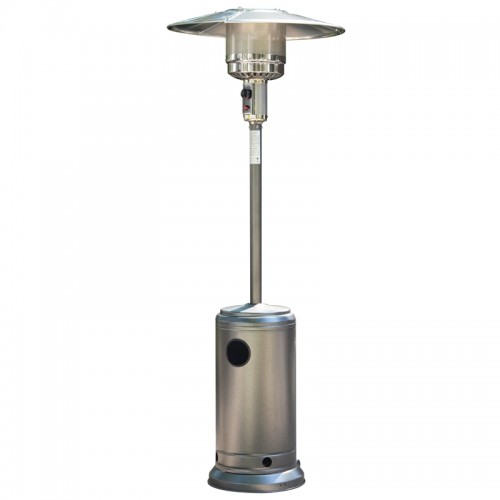 Silver Powder Coated Hammered Metal Steel Outdoor Garden BBQ Gas Patio Heater