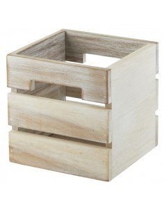 White Acacia Wood Box/Riser 12x12x12cm