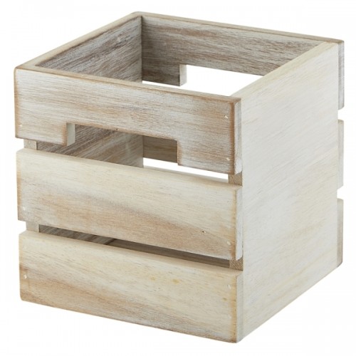 White Acacia Wood Box/Riser 12x12x12cm