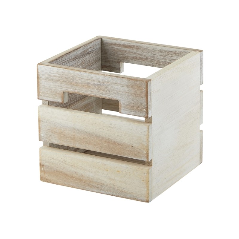 White Acacia Wood Box/Riser 15x15x15cm | NEV-RSR-W1515W | Next Da...