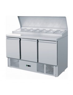 Atosa Ice-A-Cool ICE3869GR 3 Door Refrigerated Saladette Prep Counter 380 Litres 2