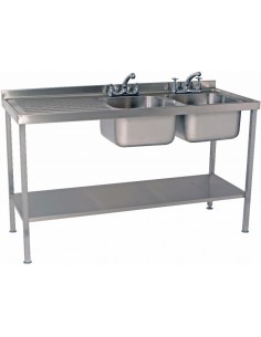 Parry SINKD1560DBL 1500mm Double Bowl Sink With Single Left Drainer