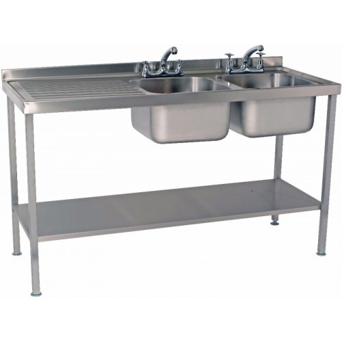 Parry SINKD1560DBL 1500mm Double Bowl Sink With Single Left Drainer