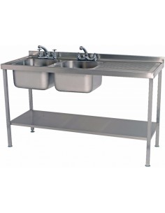 Parry SINKD1560DBR 1500mm Double Bowl Sink With Single Right Drainer