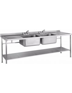 Parry SINK1860DBDD 1800mm Double Bowl Sink With Double Drainer