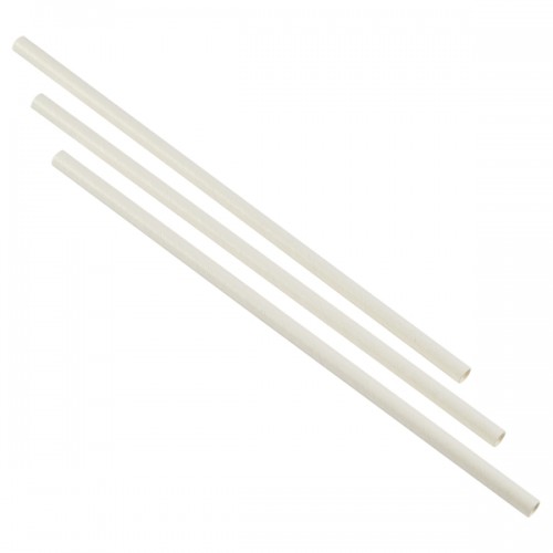 Paper Straws White 20cm (500pcs)