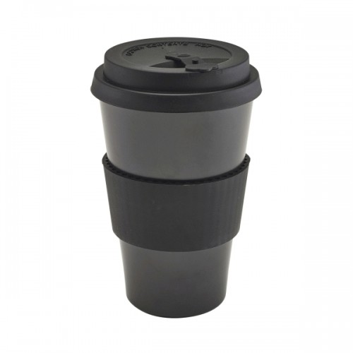 Black Reusable Bamboo Fibre Coffee Cup 45cl/15.75oz