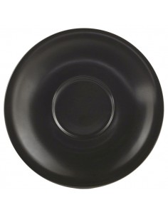 Matt Black Porcelain Saucer 12cm - Pack of 6