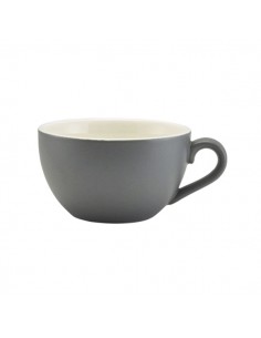 Matt Grey Porcelain Bowl Shaped Cup 17.5cl/6oz - Pack of 6