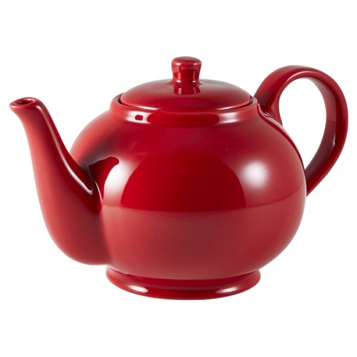 Royal Genware Teapot 85cl/30oz Red - Pack of 6