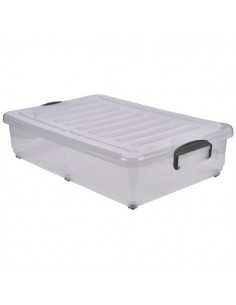Storage Box 40L W/ Clip Handles On Wheels - Pack of 4