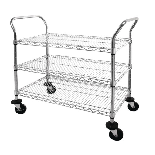 Chrome Wire Trolley Three Tier