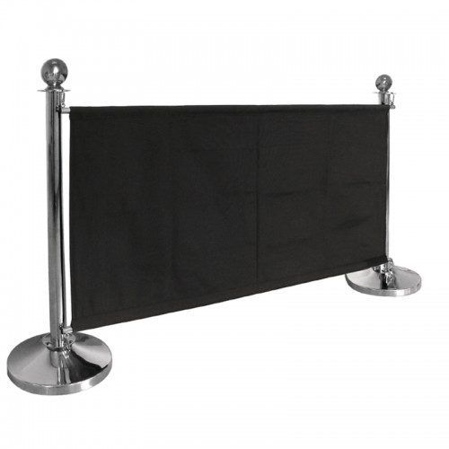 Canvas Barrier Set 1 Black Canvas with 2 Upright Posts