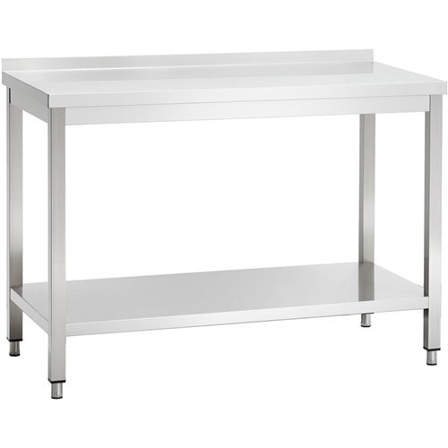 Stainless Steel Tables With Upstand And Undershelf